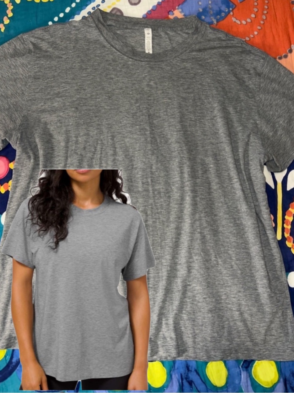 Lululemon All Yours Tee Shirt Vitasea Heathered Core Medium Grey HCMG Size 14